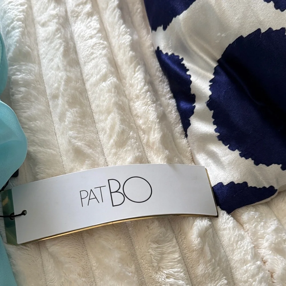 PatBO NWT Flower Appliqué One Shoulder Gown- Island Blue - Picture 10 of 10